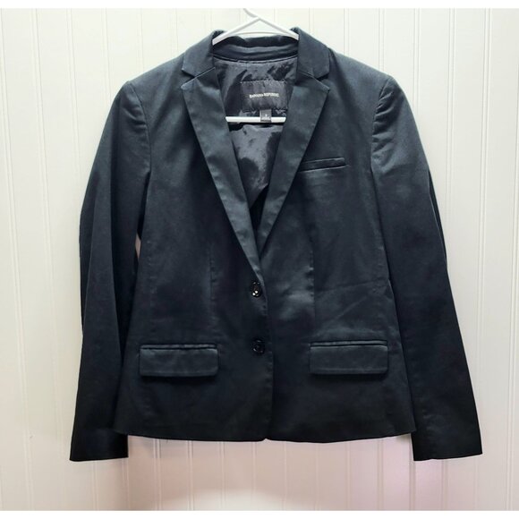 Banana Republic Womens Black Blazer Size 2 Classic Fit Two-Button Closure Fully - Picture 1 of 7